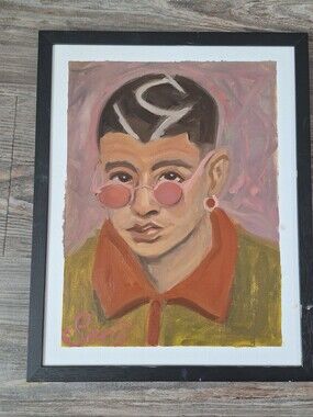 Painting PRINT of bad bunny painting 11x14 frame not included